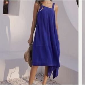 Anthropologie Sleeveless Asymmetrical Midi Dress Women’s Small Blue/Purple